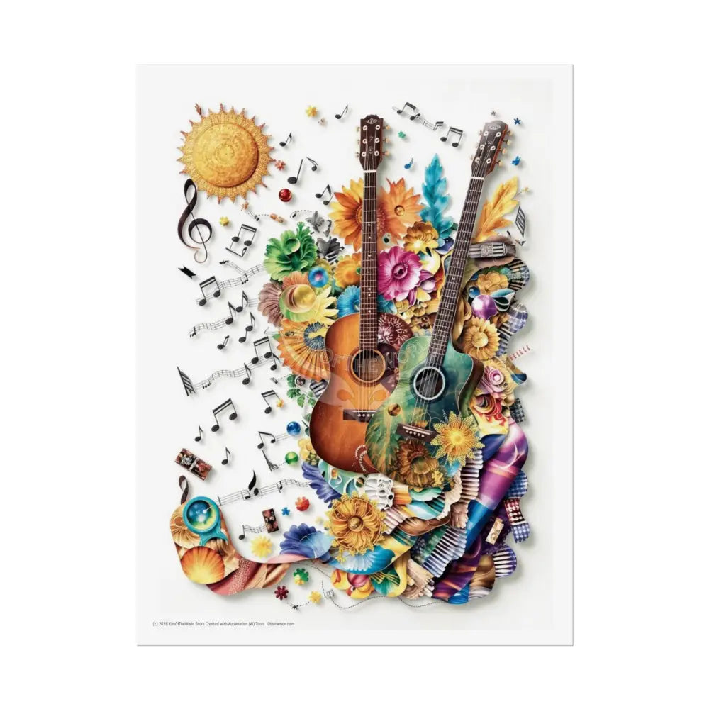 3D Music-Scape Window Portal Poster 18″ x 24″ (Vertical) / Semi Glossy Poster