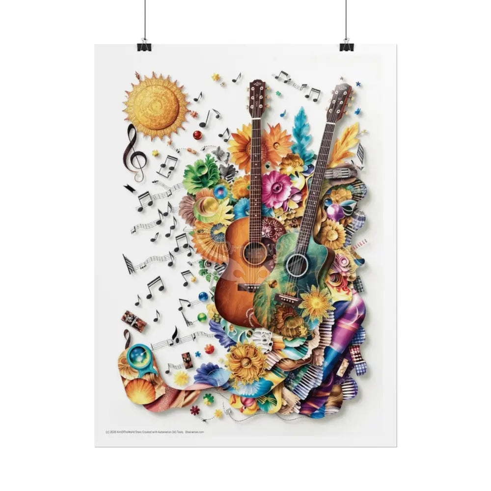 3D Music-Scape Window Portal Poster Poster