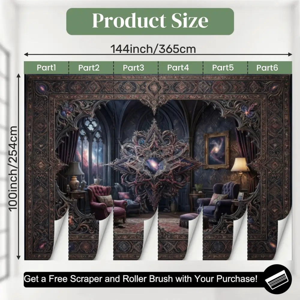 3D Mystical Mirror Room Unpasted Mural Wallpaper 144’’x100’’ - 144’’x100’’ - Wall Coverings