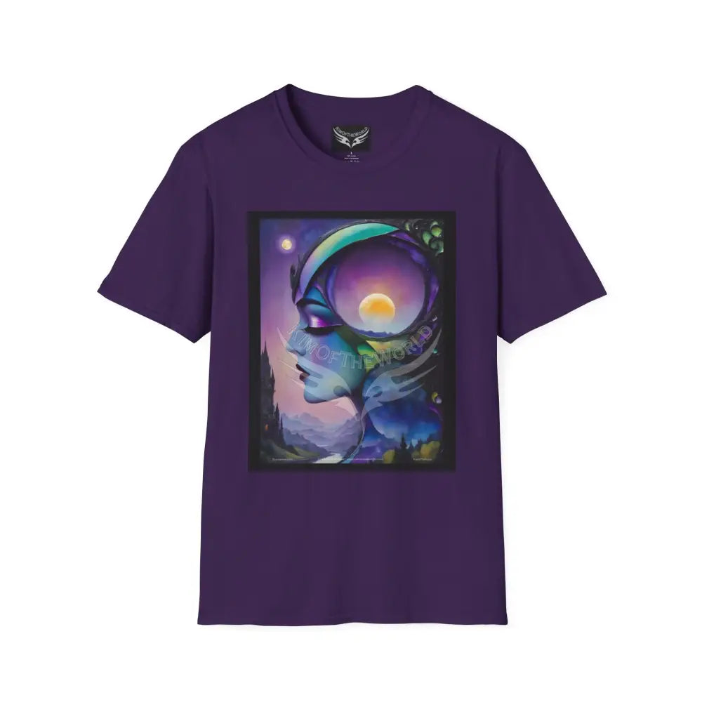 3D Oil Painting - Softstyle T-Shirt Purple / S T-Shirt