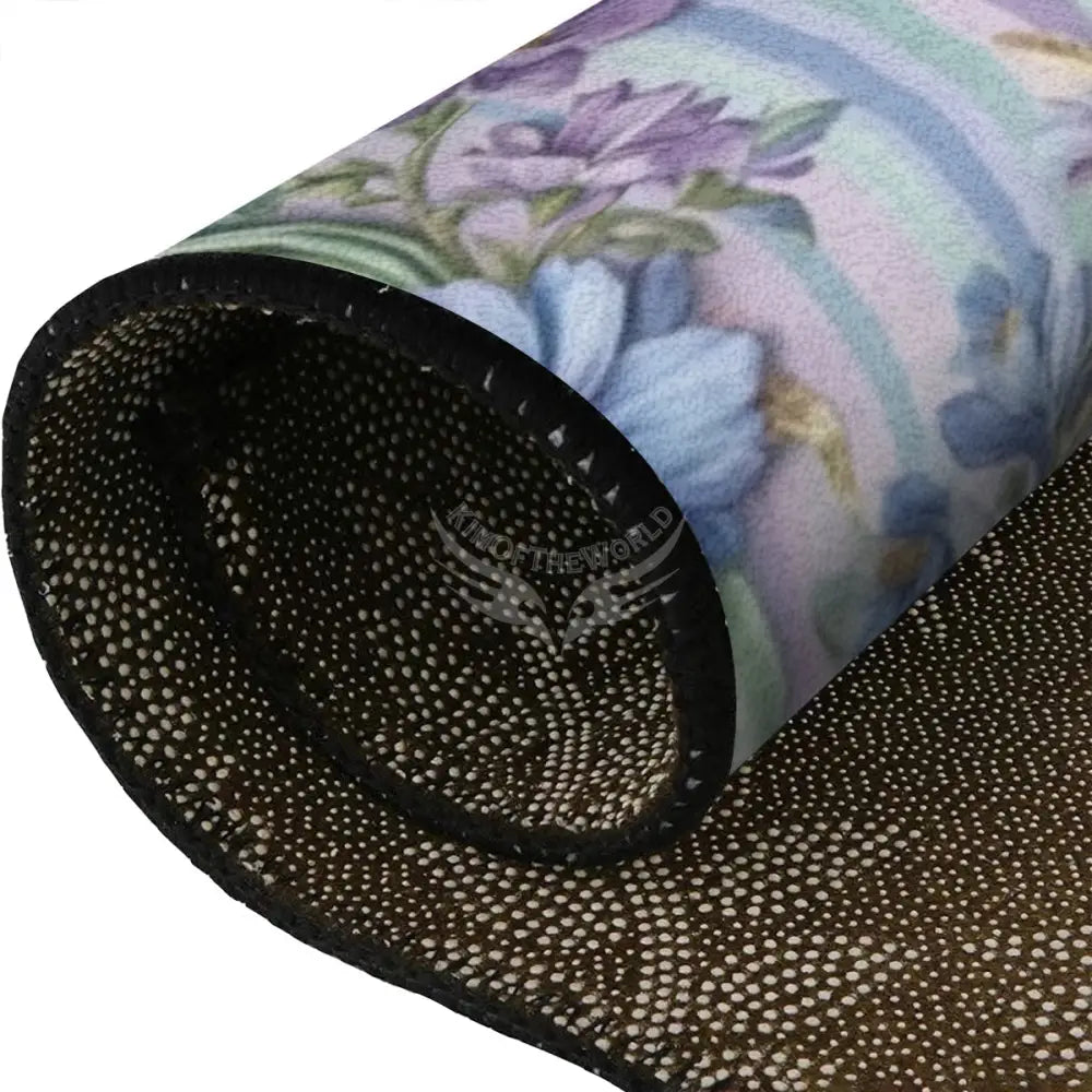 3D Periwinkle Floral Ribbon Wallpaper Area Rug Floor Carpet 8x5.3 - 96’’x64’’ - Rugs & Mats