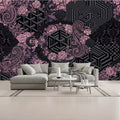3D Pink & Black Laced Unpasted Mural Wallpaper 144’’x100’’ 144’’x100’’ Wall Coverings