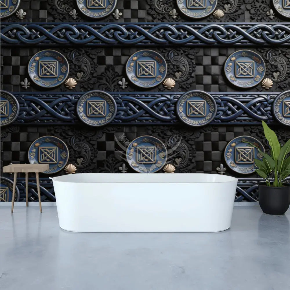 3D Plate Dishware Giant Stripes Unpasted Mural Wallpaper 144’’x100’’ 144’’x100’’ Wall Coverings