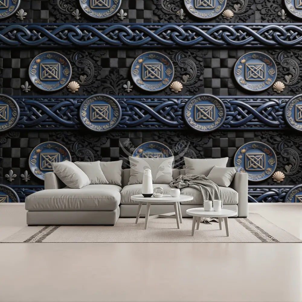 3D Plate Dishware Giant Stripes Unpasted Mural Wallpaper 144’’x100’’ 144’’x100’’ Wall Coverings