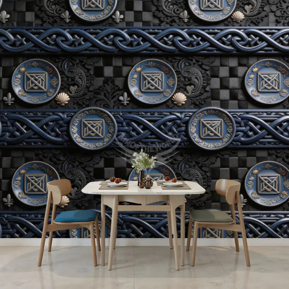 3D Plate Dishware Giant Stripes Unpasted Mural Wallpaper 144’’x100’’ 144’’x100’’ Wall Coverings