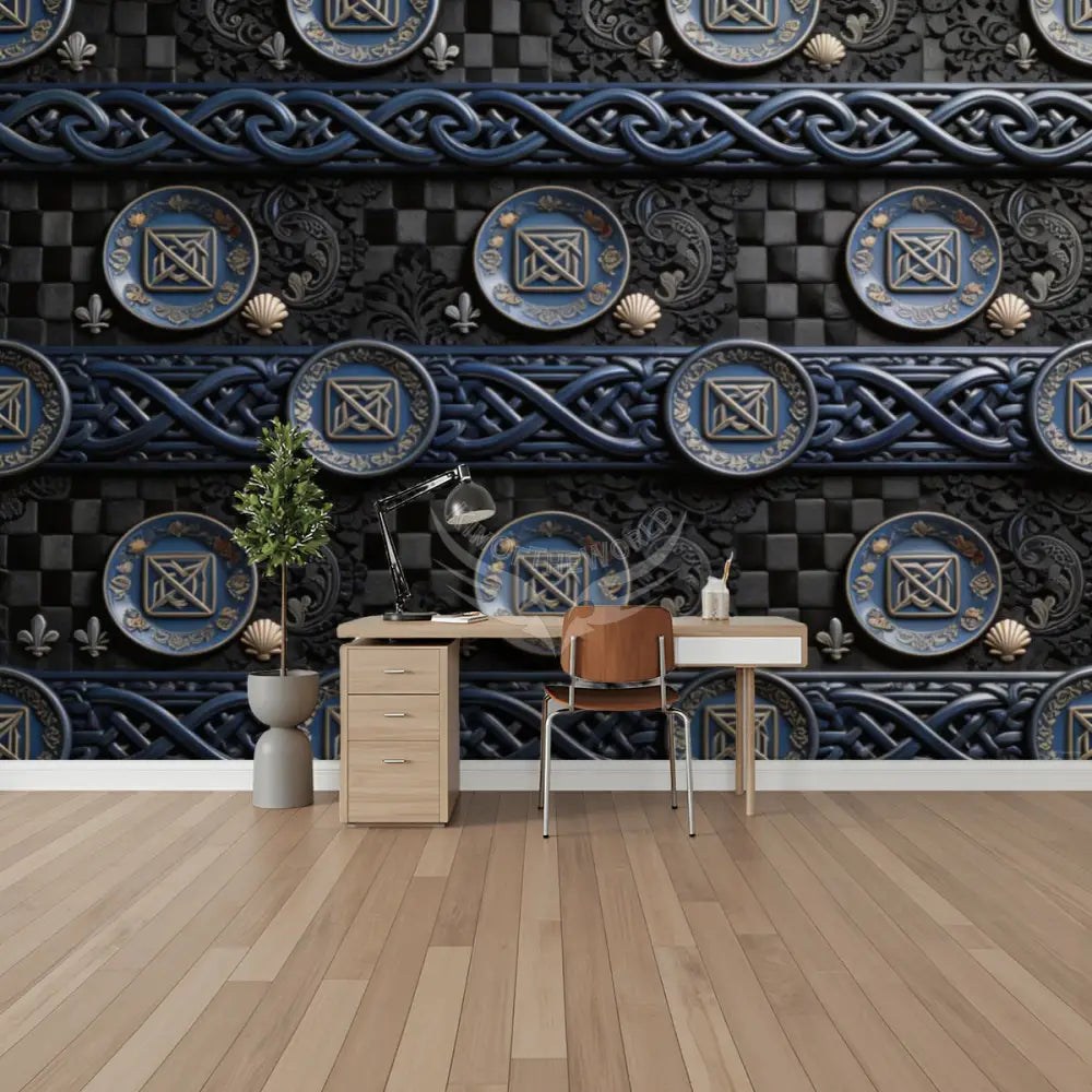 3D Plate Dishware Giant Stripes Unpasted Mural Wallpaper 144’’x100’’ 144’’x100’’ Wall Coverings
