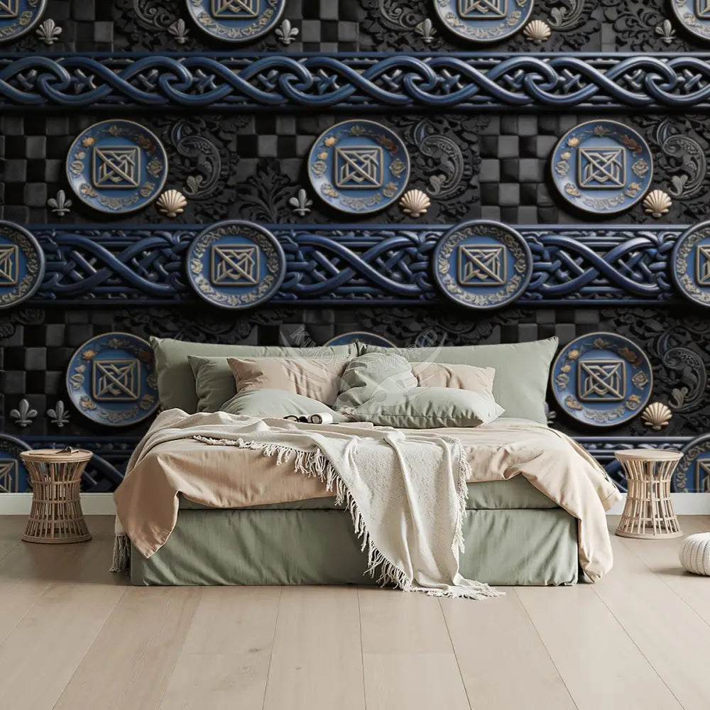 3D Plate Dishware Giant Stripes Unpasted Mural Wallpaper 144’’x100’’ 144’’x100’’ Wall Coverings