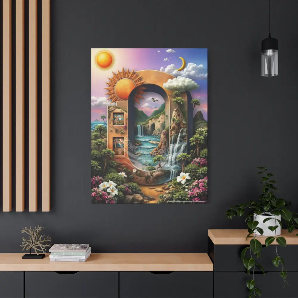 3D Pop-Out Letter O Fantasy Matte Canvas (Stretched) — Custom Initial Wall Art for Kids Home & Office Canvas