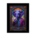 3D Purple Elephant - Gothic Florals & Winged Creatures - Rolled Posters 18″ x 24″ (Vertical) / Semi Glossy Poster
