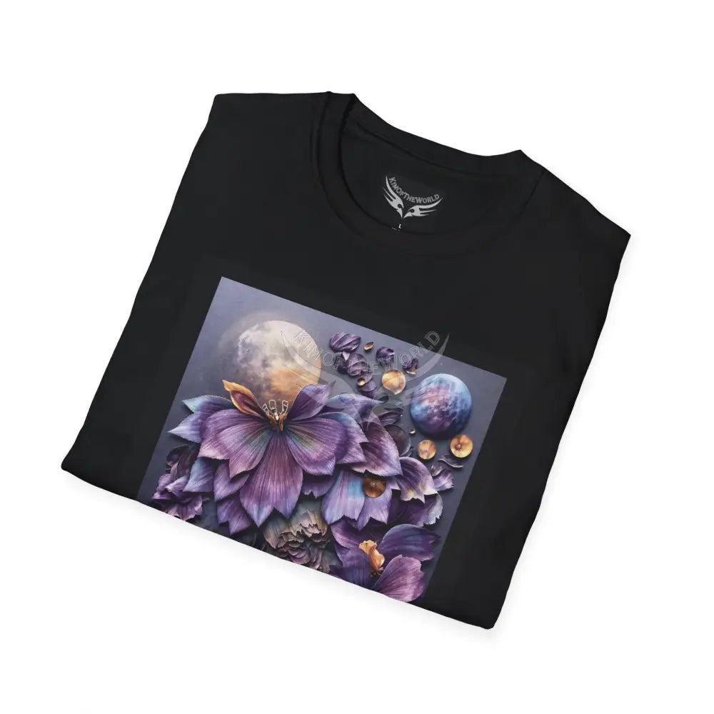 3D Purple Floral - Softstyle T-Shirt T-Shirt