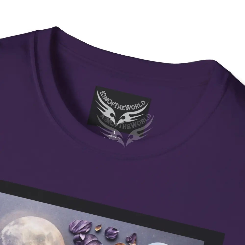 3D Purple Floral - Softstyle T-Shirt T-Shirt