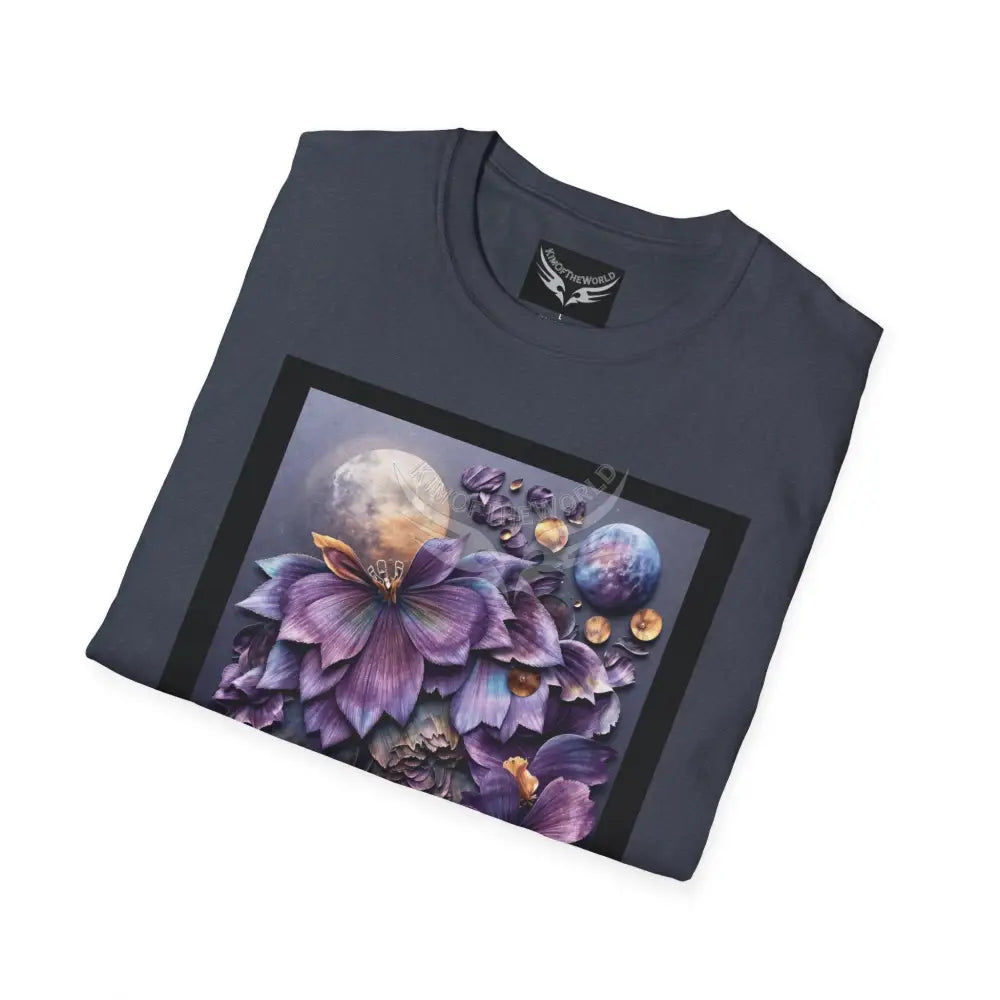 3D Purple Floral - Softstyle T-Shirt T-Shirt