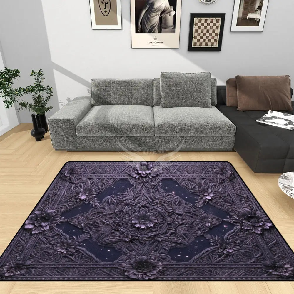 3D Steampunk Gothic Floral Celestial Cosmos Viewing Windows Area Rug Floor Carpet (3:2) - 96’’x64’’ - Rugs & Mats