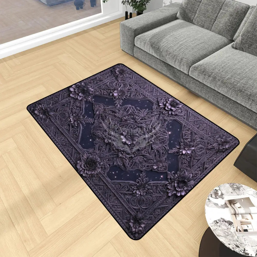 3D Steampunk Gothic Floral Celestial Cosmos Viewing Windows Area Rug Floor Carpet (3:2) - 96’’x64’’ - Rugs & Mats