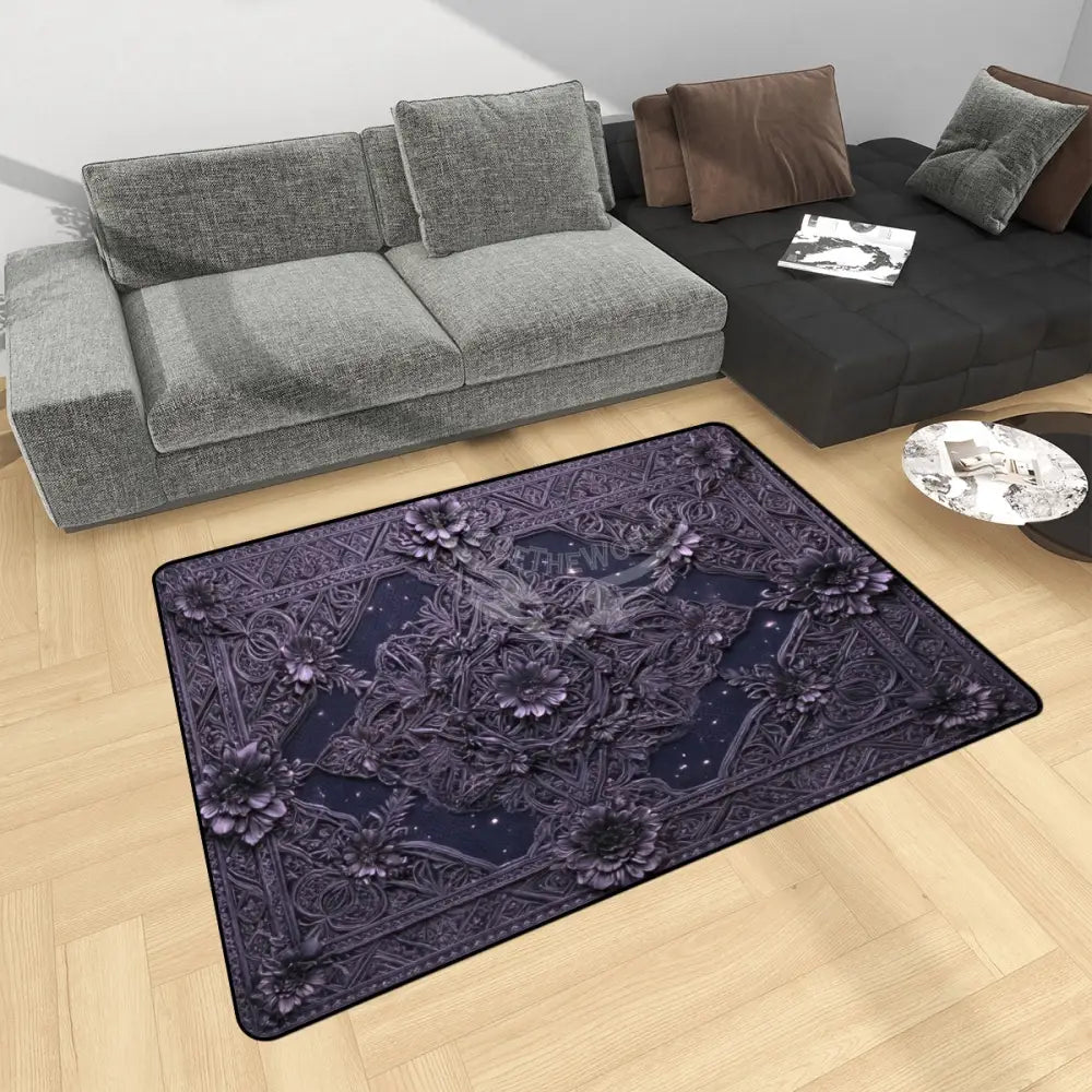 3D Steampunk Gothic Floral Celestial Cosmos Viewing Windows Area Rug Floor Carpet (3:2) - 96’’x64’’ - Rugs & Mats