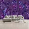 3D Purple Tie Dye Under Floral Design Unpasted Mural Wallpaper 144’’x100’’ 144’’x100’’ Wall Coverings