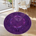 3D Purple Tie Dye Unusual Soft Round Area Rug with White Border 39.4’’x39.4’’ Rugs & Mats