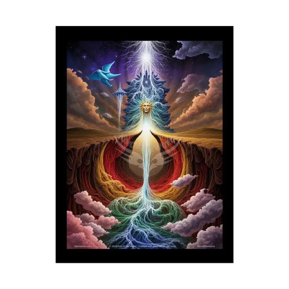 3D Rainbow Tornado Earth & Beyond Elements: Air Fire Water & Pop-Out Clouds Poster Set Individual Prints 18″ x 24″
