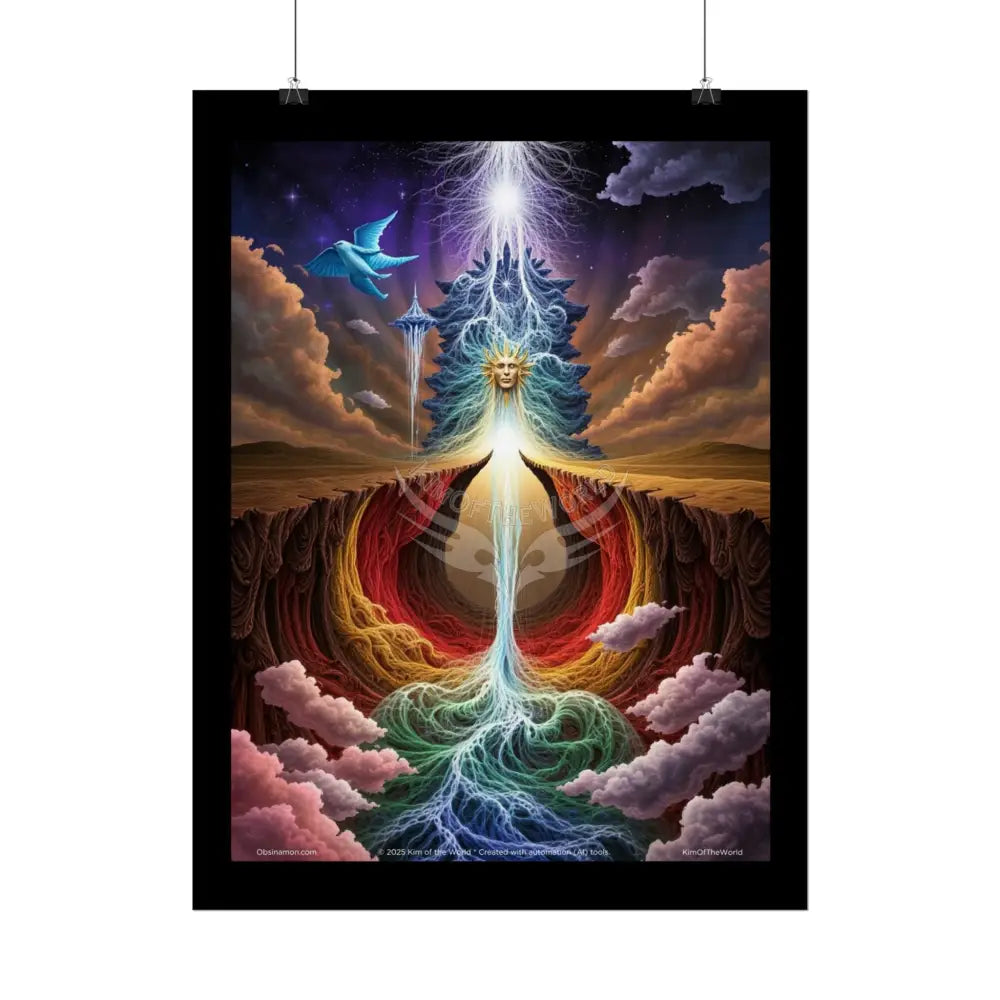 3D Rainbow Tornado Earth & Beyond Elements: Air Fire Water & Pop-Out Clouds Poster Set Individual Prints Poster