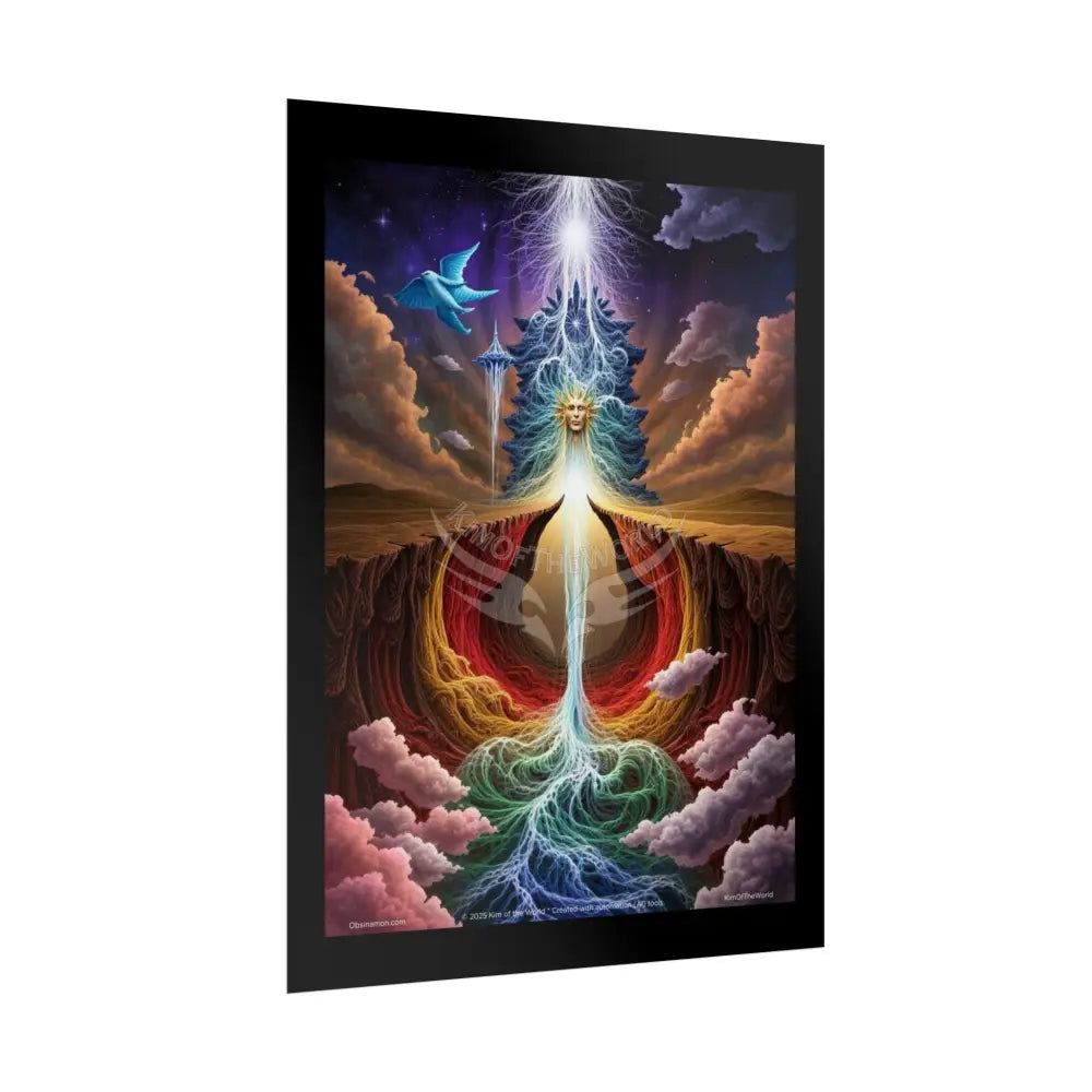 3D Rainbow Tornado Earth & Beyond Elements: Air Fire Water & Pop-Out Clouds Poster Set Individual Prints Poster