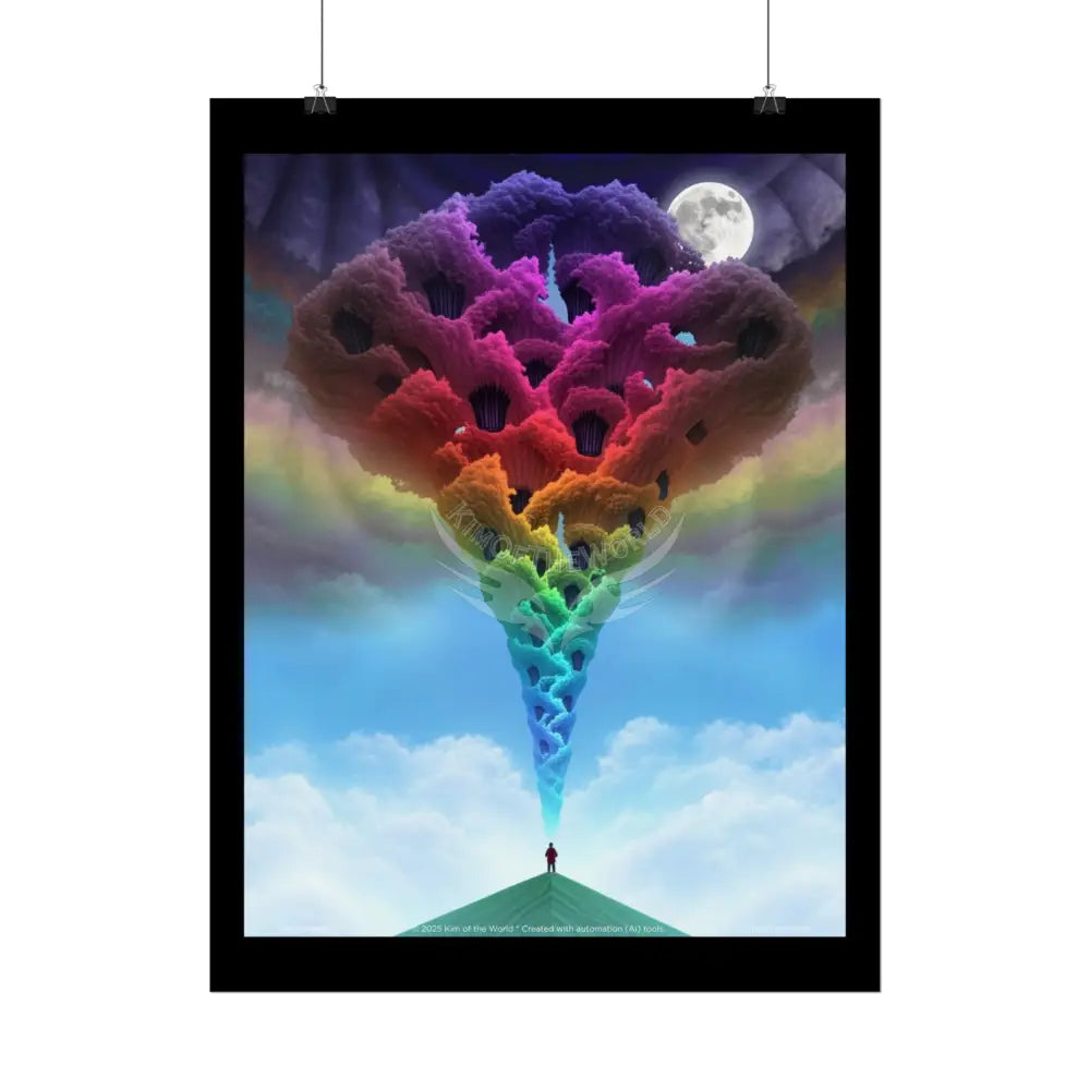 3D Rainbow Tornado Earth & Beyond Elements: Air Fire Water & Pop-Out Clouds Poster Set Individual Prints Poster
