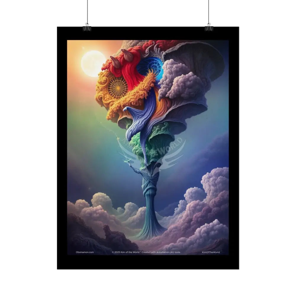 3D Rainbow Tornado Earth & Beyond Elements: Air Fire Water & Pop-Out Clouds Poster Set Individual Prints Poster