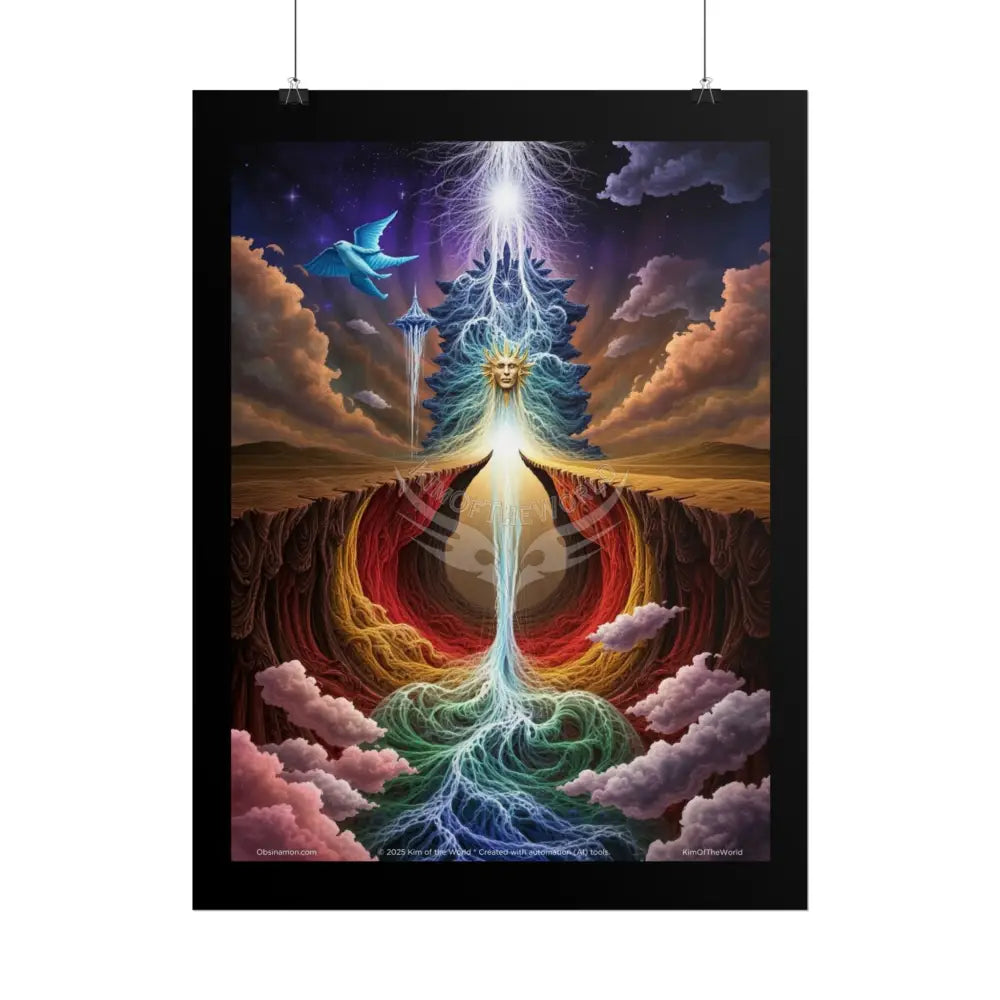 3D Rainbow Tornado Earth & Beyond Elements: Air Fire Water & Pop-Out Clouds Poster Set Individual Prints Poster