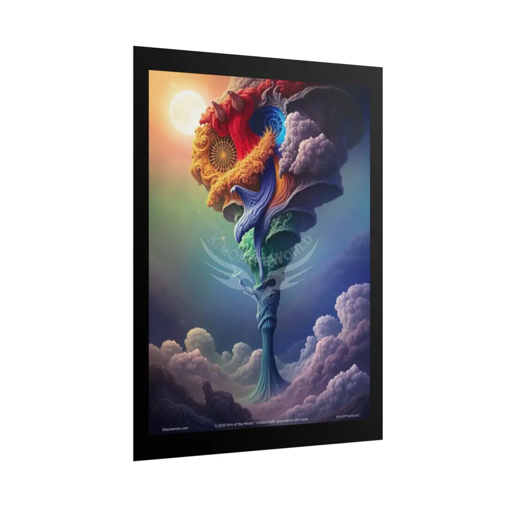 3D Rainbow Tornado Earth & Beyond Elements: Air Fire Water & Pop-Out Clouds Poster Set Individual Prints Poster