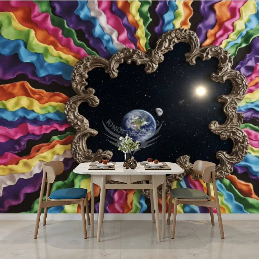 3D Rainbow Wall Celestial View Unpasted Mural Wallpaper 144’’x100’’ - 144’’x100’’ - Wall Coverings