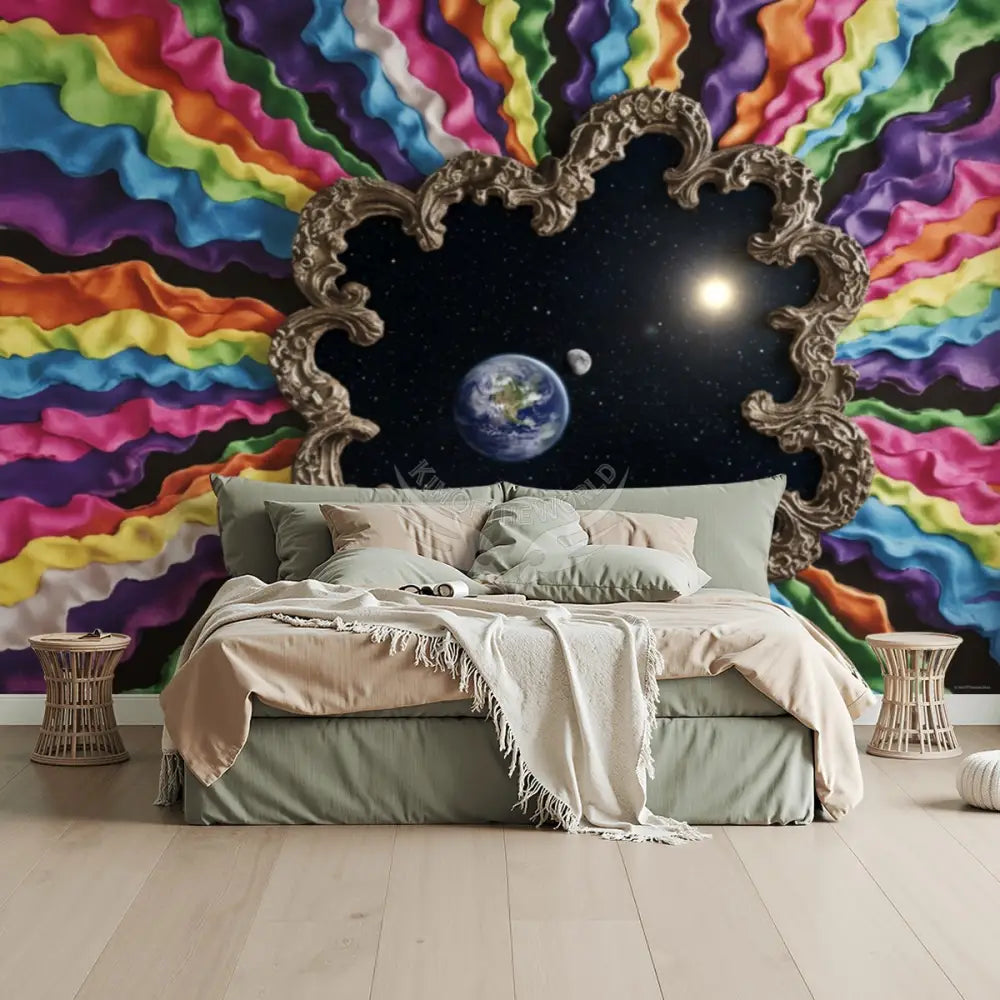 3D Rainbow Wall Celestial View Unpasted Mural Wallpaper 144’’x100’’ - 144’’x100’’ - Wall Coverings