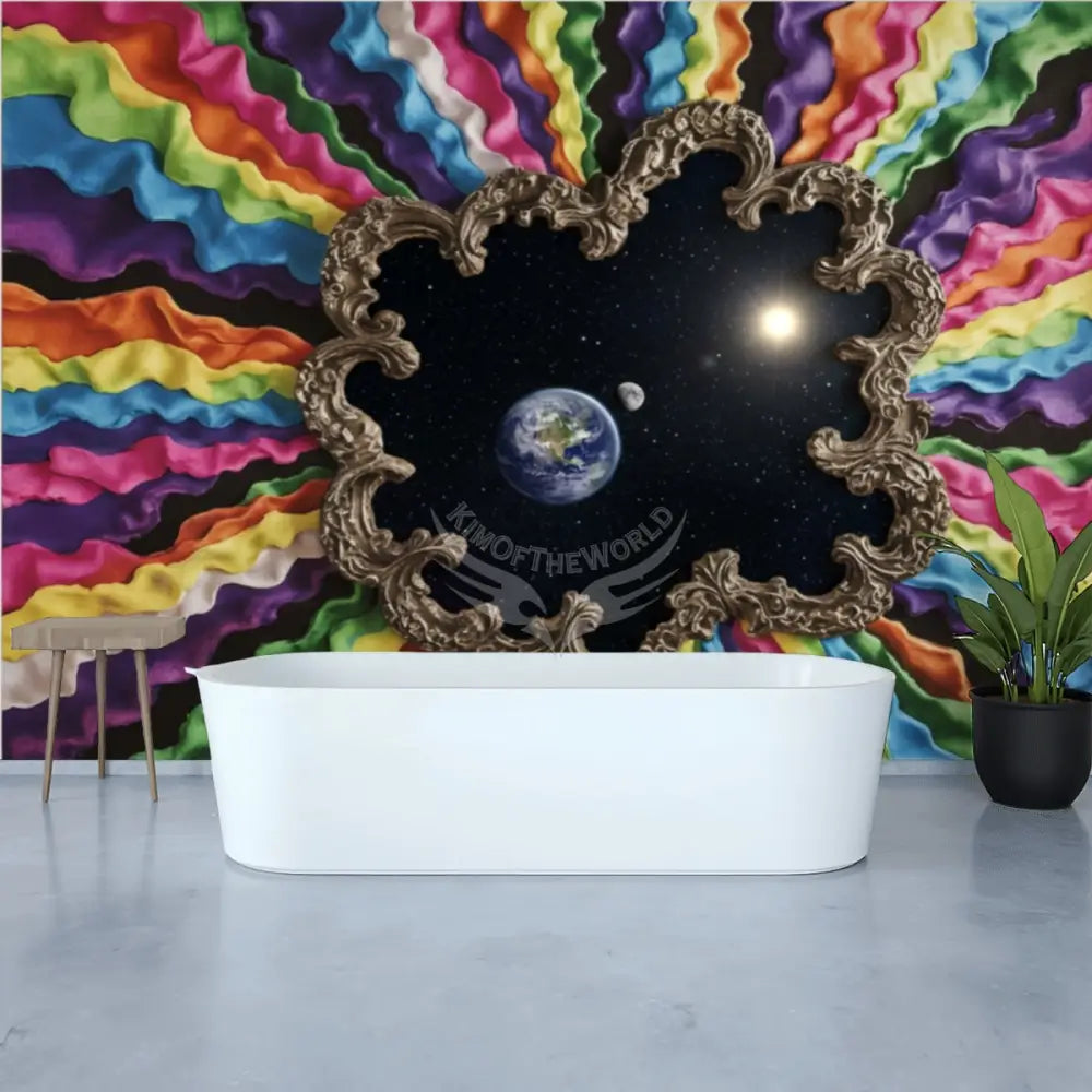 3D Rainbow Wall Celestial View Unpasted Mural Wallpaper 144’’x100’’ - 144’’x100’’ - Wall Coverings