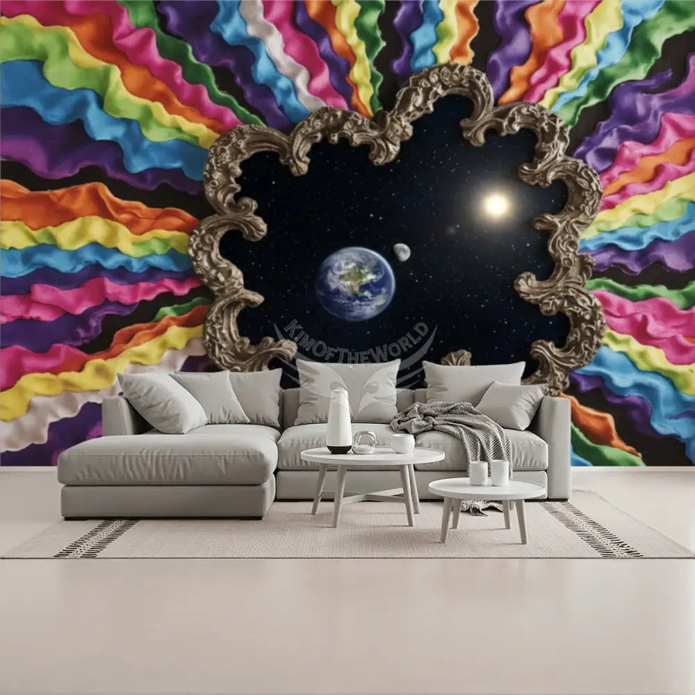 3D Rainbow Wall Celestial View Unpasted Mural Wallpaper 144’’x100’’ - 144’’x100’’ - Wall Coverings