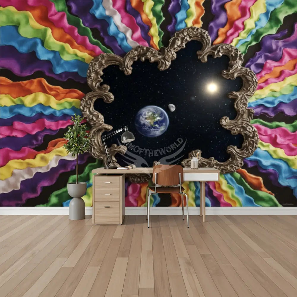 3D Rainbow Wall Celestial View Unpasted Mural Wallpaper 144’’x100’’ - 144’’x100’’ - Wall Coverings