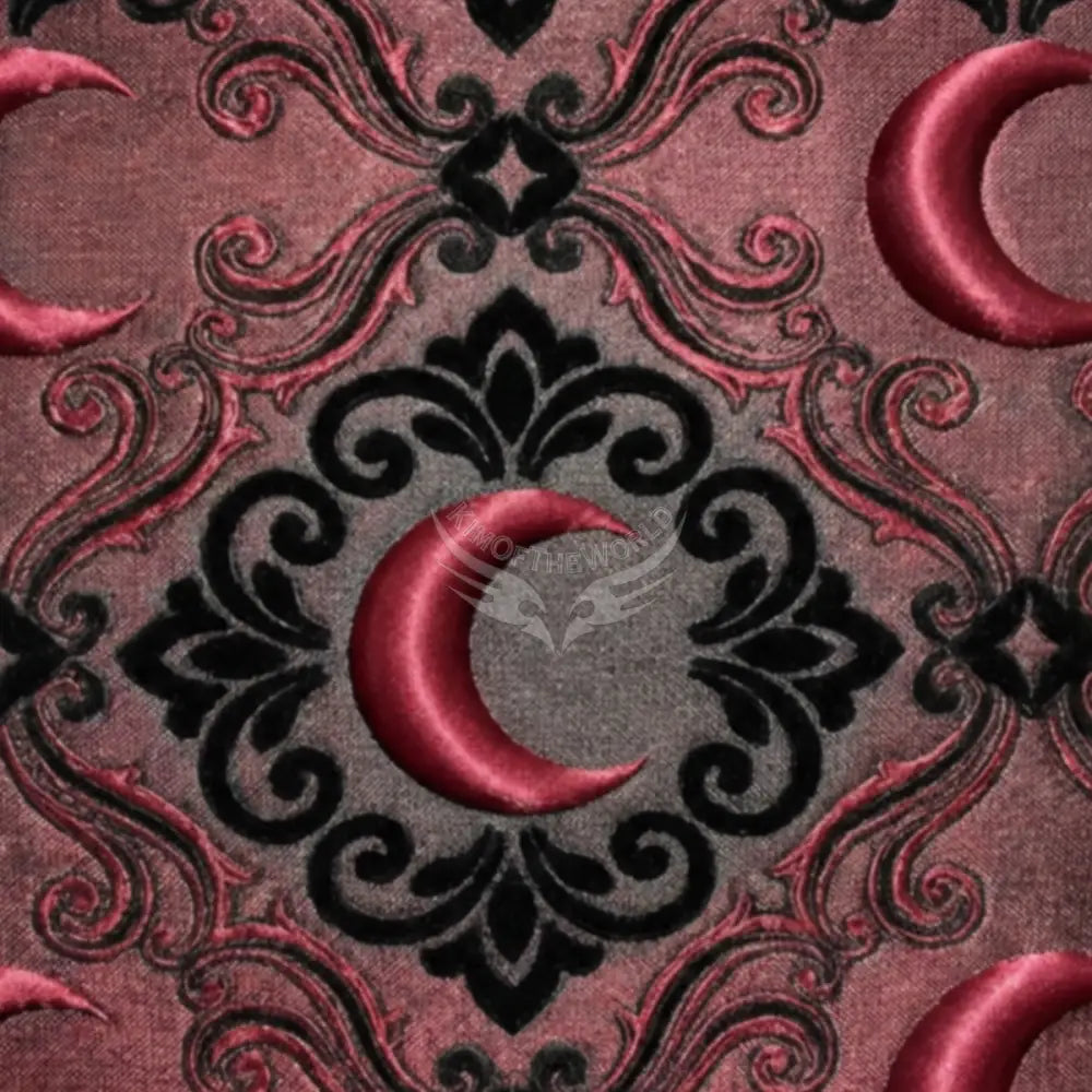 3D Red Vintage Satin Crescent Moons Unpasted Mural Wallpaper 144’’x100’’ - 144’’x100’’ - Wall Coverings