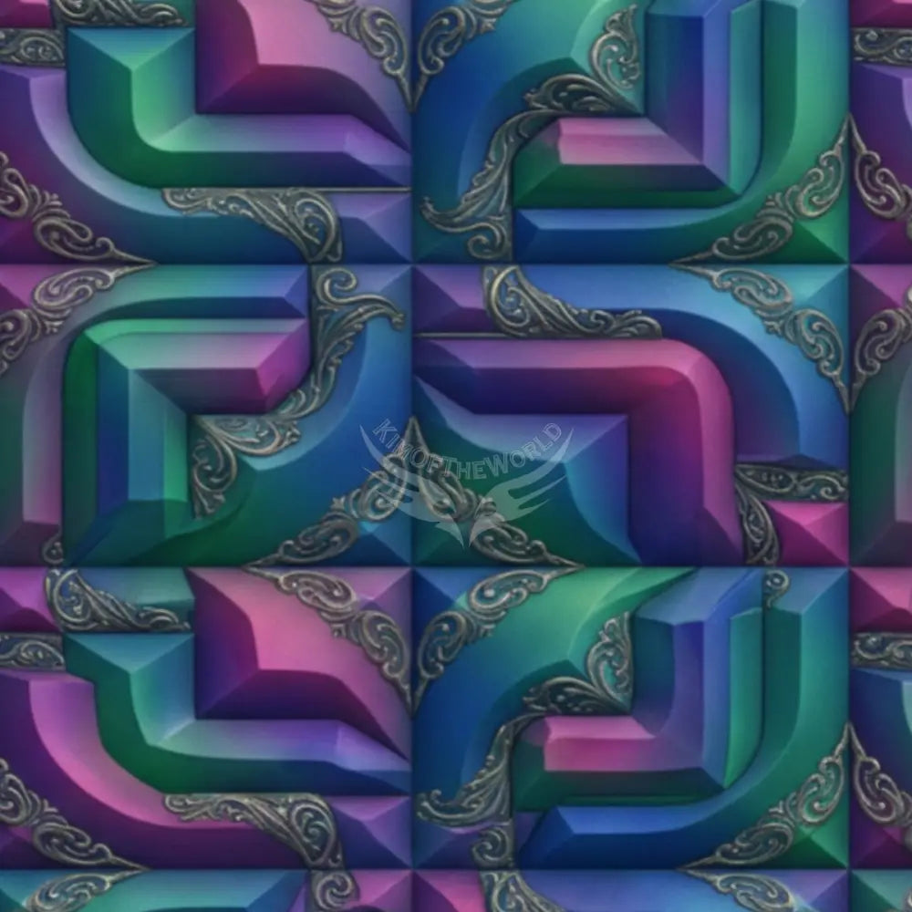 3D Retro Blue Square Abstract Unpasted Mural Wallpaper 144’’x100’’ 144’’x100’’ Wall Coverings
