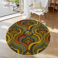 3D Retro Colors Abstract Design Soft Round Area Rug with White Border - 23.6’’x23.6’’ - Rugs & Mats