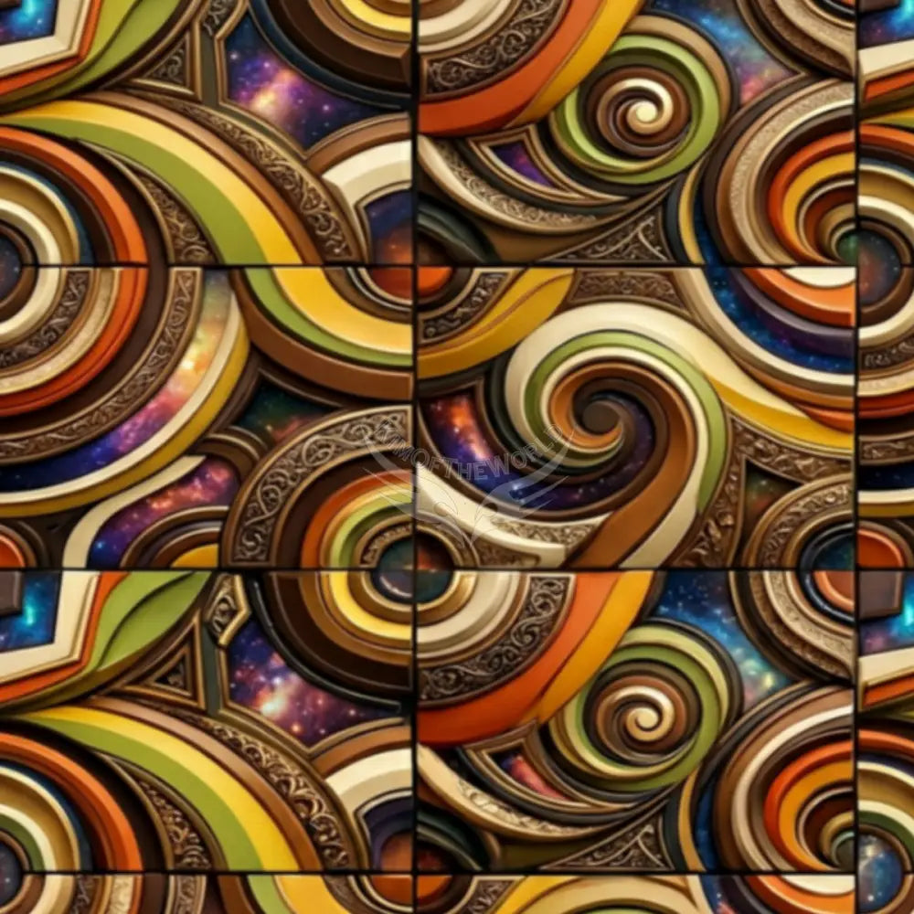 3D Retro Design Tiles Random Circular Print Unpasted Mural Wallpaper 144’’x100’’ 144’’x100’’ Wall Coverings
