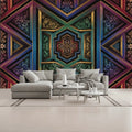 3D Retro Gothic Rainbow Unpasted Mural Wallpaper 144’’x100’’ - 144’’x100’’ - Wall Coverings