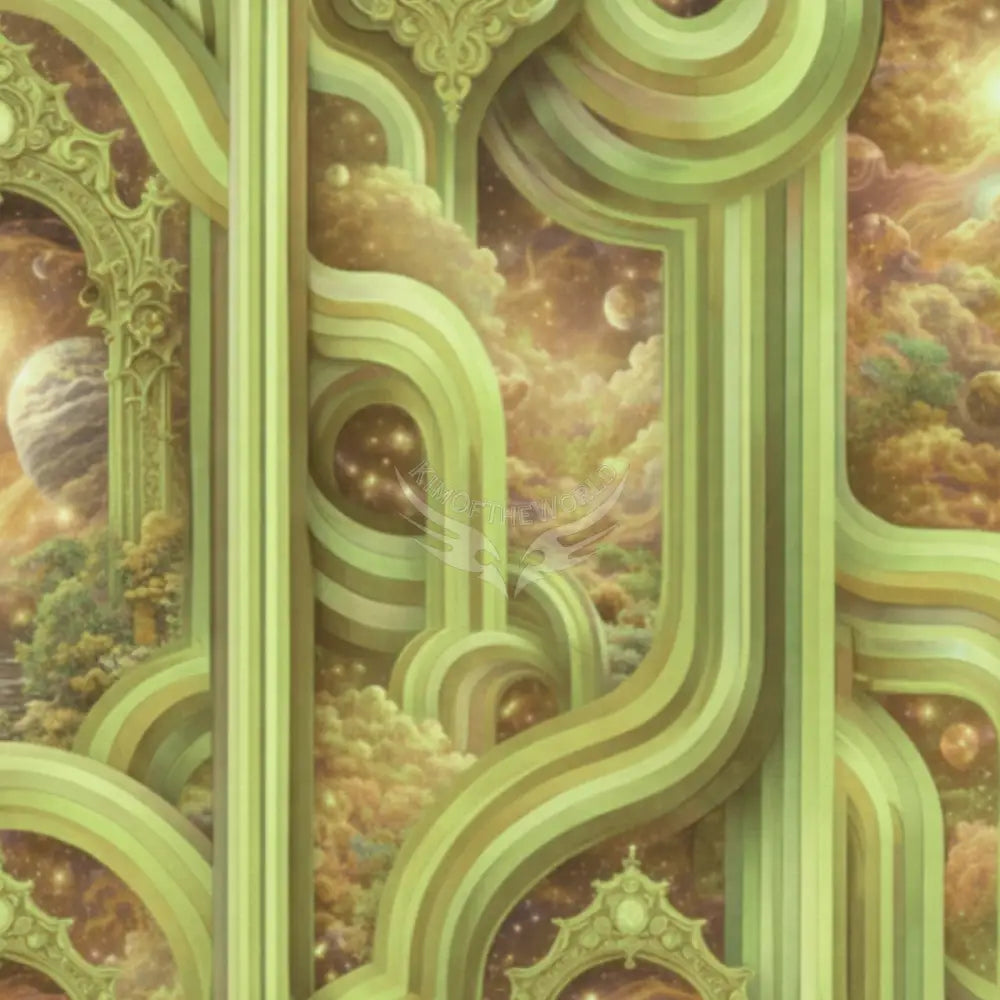 3D Retro Lime Unpasted Mural Wallpaper 144’’x100’’ - 144’’x100’’ - Wall Coverings