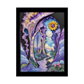 3D Ribbon Framed Passageway Vibrant Magical Kitties & Floral Portal Art Poster 18″ x 24″ (Vertical) / Semi Glossy Poster