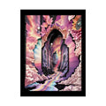 3D Ribbon Framed Passageway Vibrant Magical Kitties & Floral Portal Art Poster 18″ x 24″ (Vertical) / Semi Glossy Poster