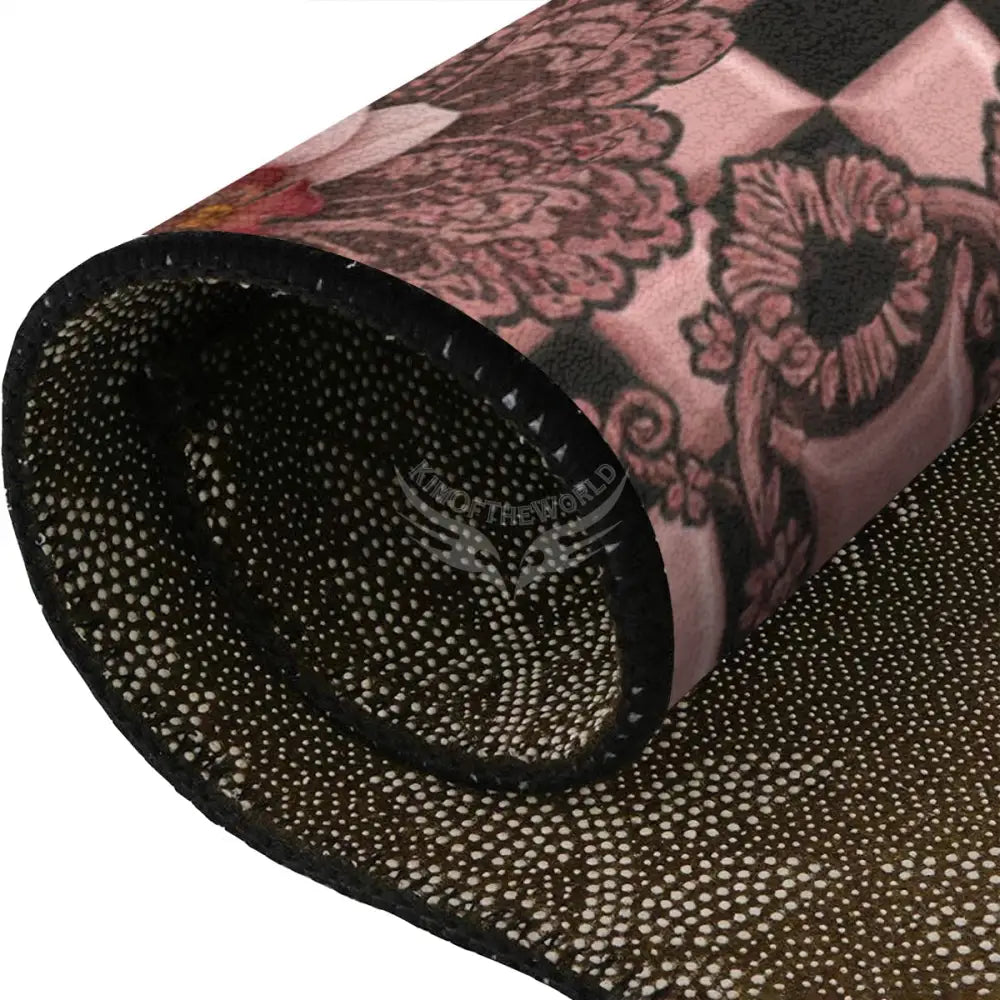 3D Rose Gold Checkerboard Area Rug Floor Carpet 8x5.3 - 96’’x64’’ - Rugs & Mats