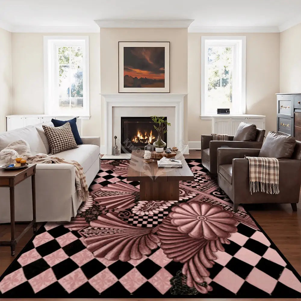 3D Rose Gold Shells 10 x 8 ft Large Area Rug Floor Carpet 120’’x96’’ Rugs & Mats