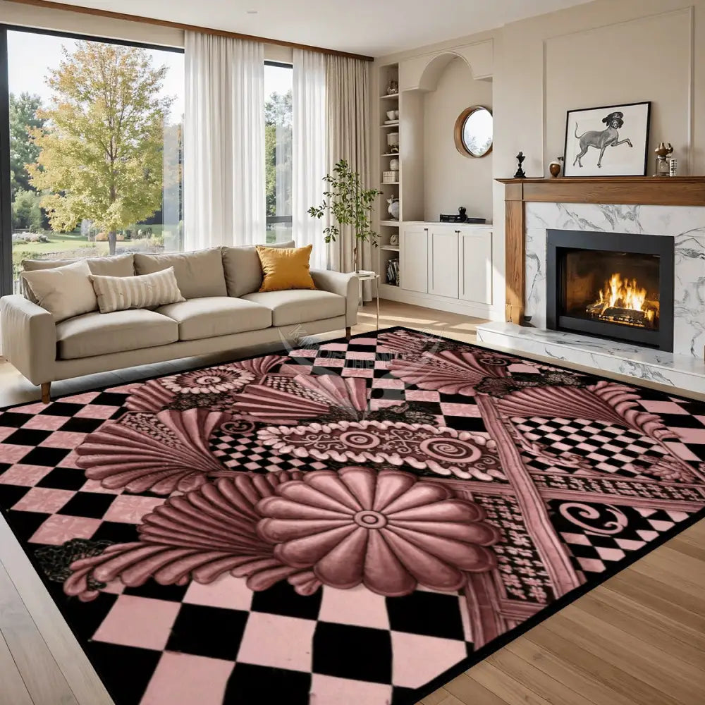 3D Rose Gold Shells 10 x 8 ft Large Area Rug Floor Carpet 120’’x96’’ Rugs & Mats
