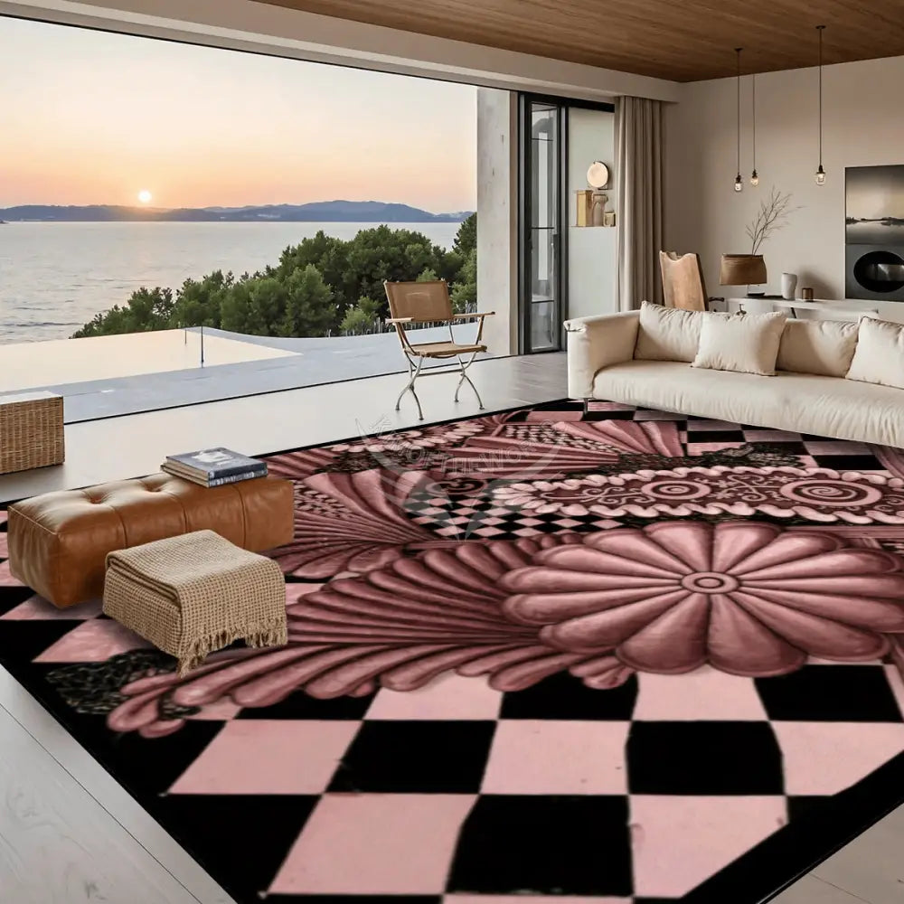 3D Rose Gold Shells 10 x 8 ft Large Area Rug Floor Carpet 120’’x96’’ Rugs & Mats