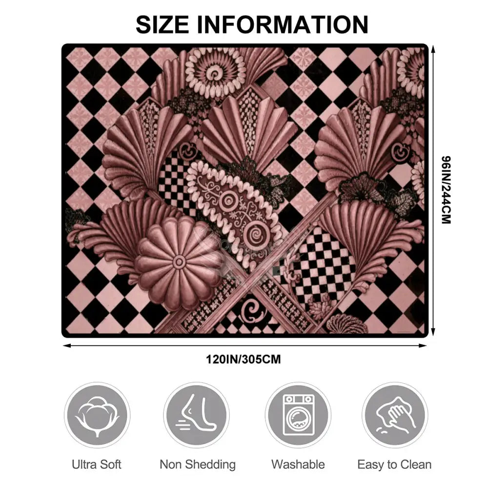 3D Rose Gold Shells 10 x 8 ft Large Area Rug Floor Carpet 120’’x96’’ Rugs & Mats