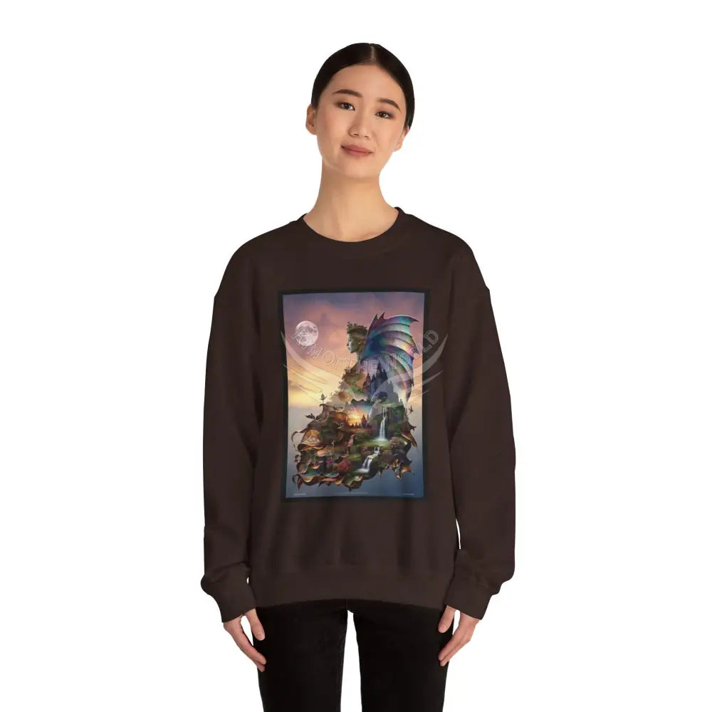 3D Scape Fantasy Signature Design Sweatshirt — Tall Giantess Fetish Art Crewneck Sweatshirt