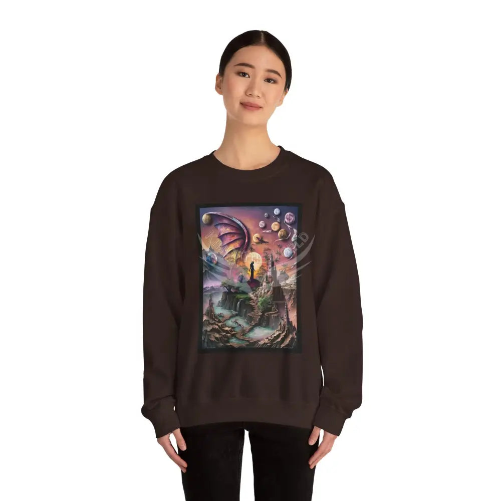 3D Scape Fantasy Signature Design Sweatshirt — Tall Giantess Fetish Art Crewneck Sweatshirt