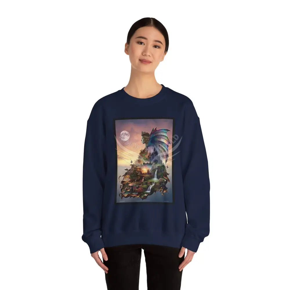 3D Scape Fantasy Signature Design Sweatshirt — Tall Giantess Fetish Art Crewneck Sweatshirt