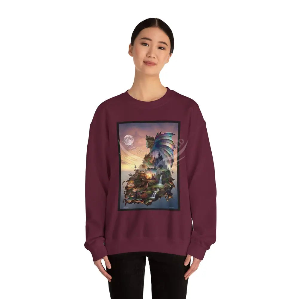 3D Scape Fantasy Signature Design Sweatshirt — Tall Giantess Fetish Art Crewneck Sweatshirt